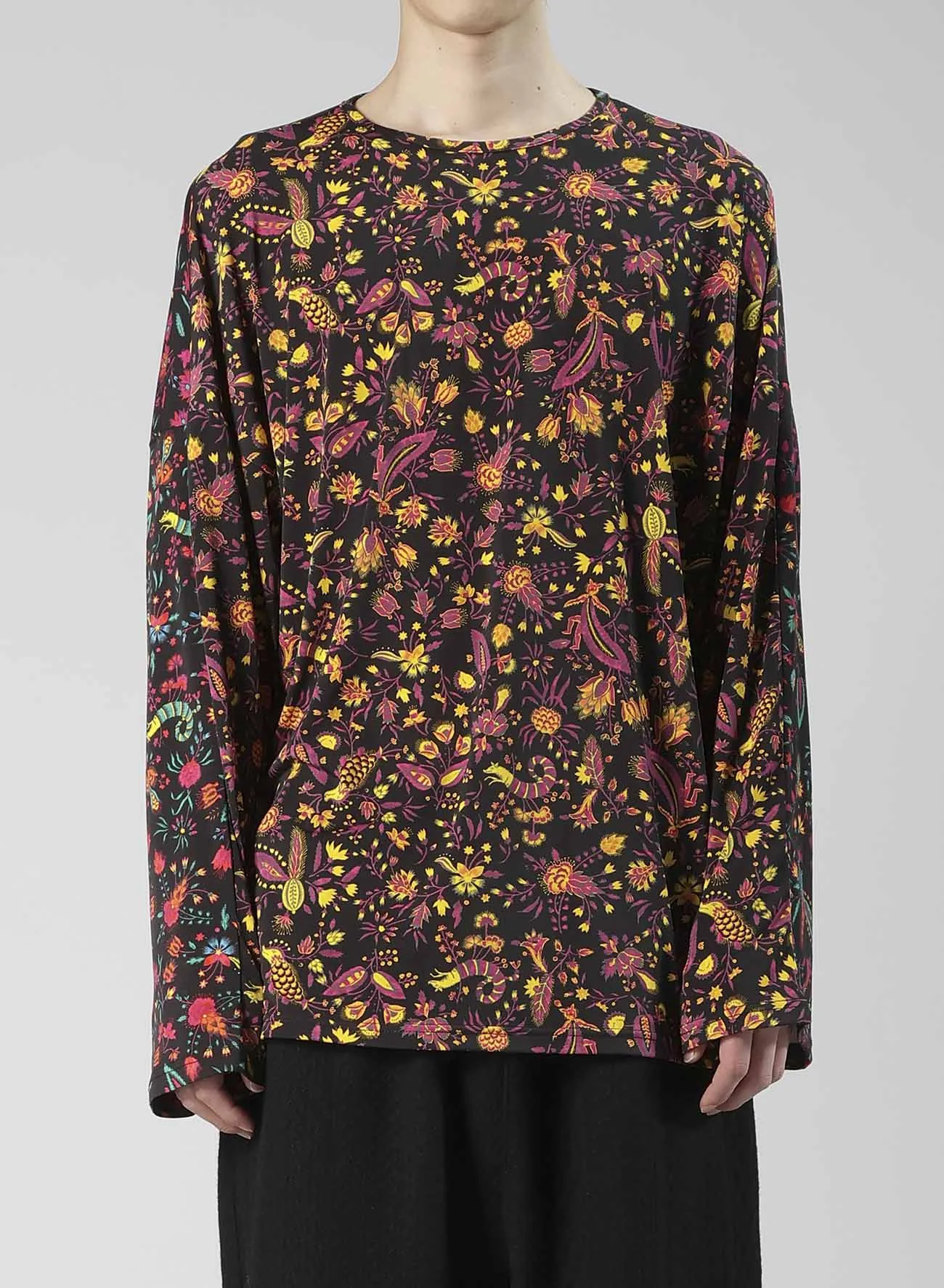 FLOWER PRINT PE JERSEY PANEL T sold by Yohji Yamamoto product image thumbnail 4