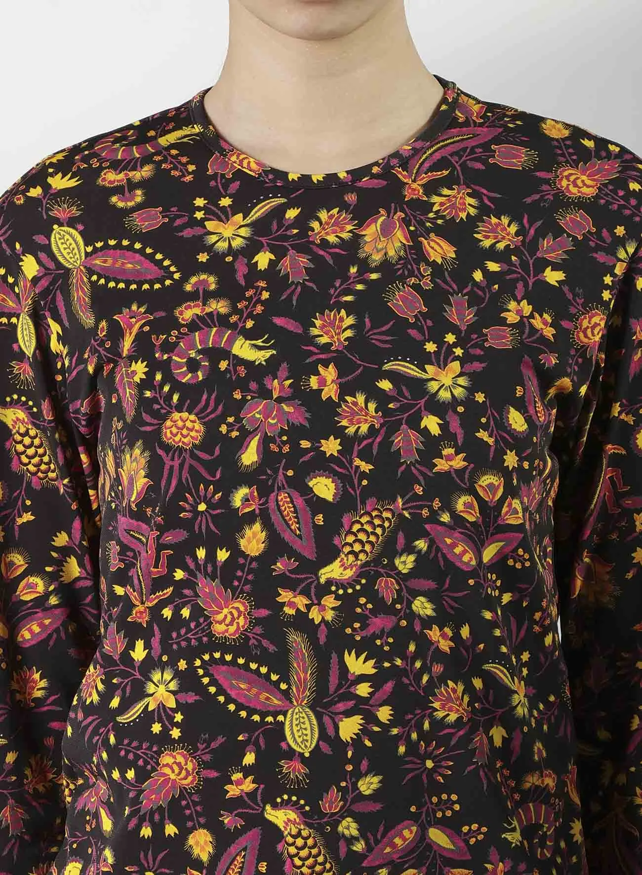 FLOWER PRINT PE JERSEY U-NECK T sold by Yohji Yamamoto product image thumbnail 5