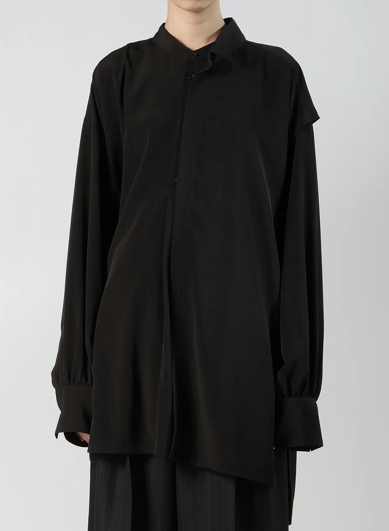 TA/PE SUPER VIYON TUSSER PANEL DOUBLE BLOUSE sold by Yohji Yamamoto product image thumbnail 4