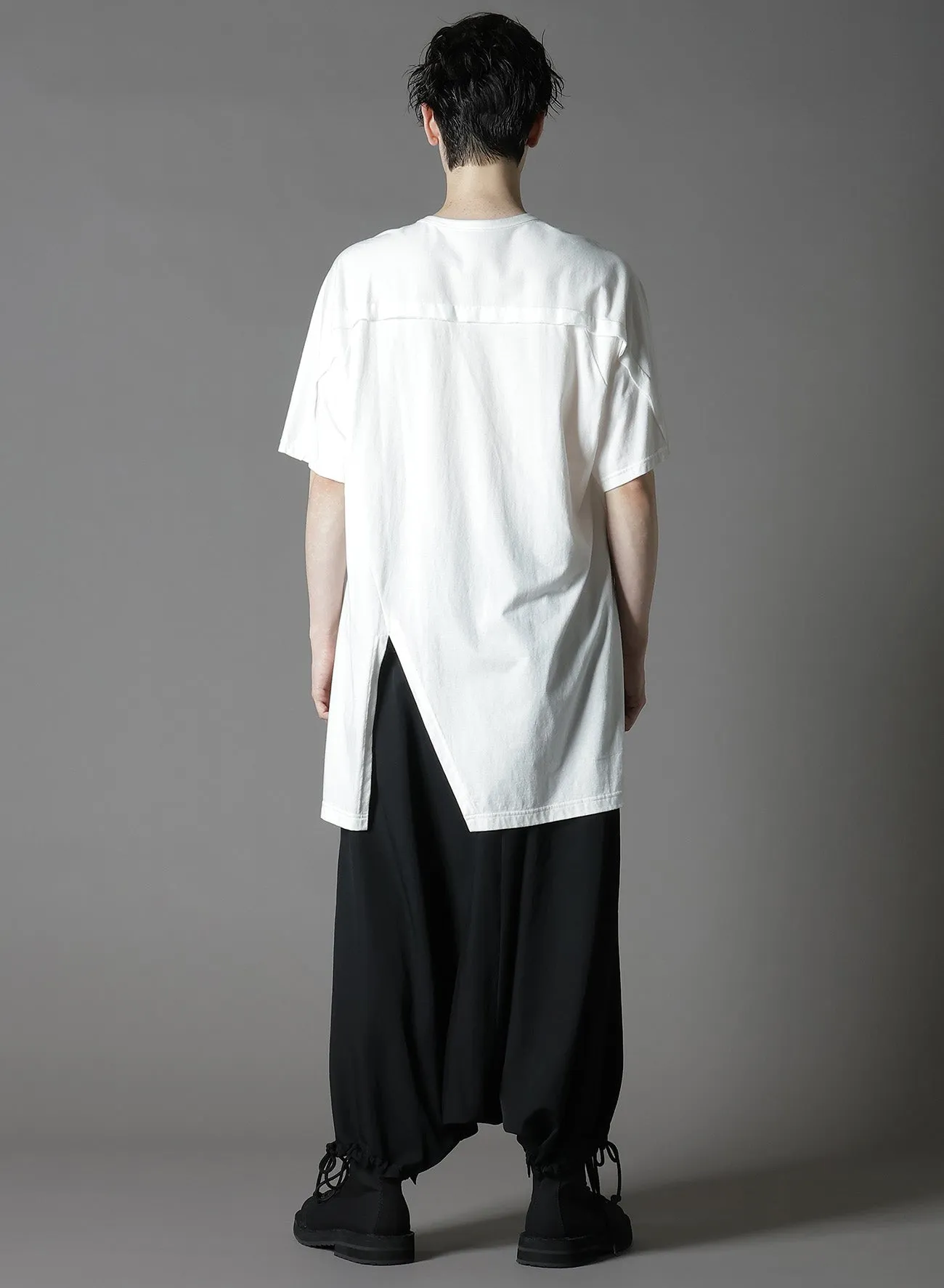COTTON JERSEY FRONT RAGLAN SLIT T-SHIRT SHORT SLEEVES sold by Yohji Yamamoto product image thumbnail 5
