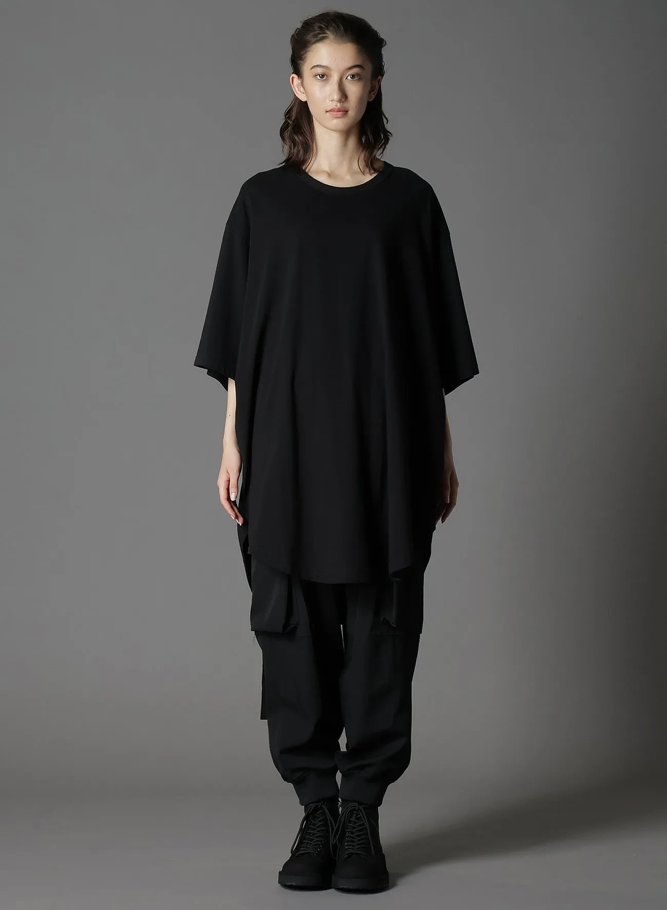 COTTON JERSEY HEM ROUND JUMBO T-SHIRT SHORT SLEEVES sold by Yohji Yamamoto product image thumbnail 3