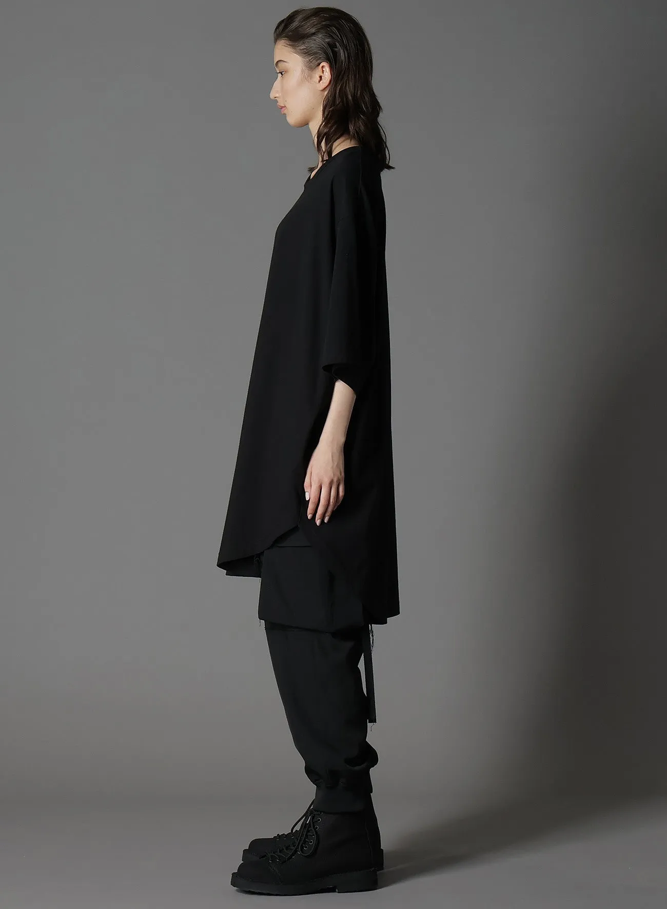 COTTON JERSEY HEM ROUND JUMBO T-SHIRT SHORT SLEEVES sold by Yohji Yamamoto product image thumbnail 4