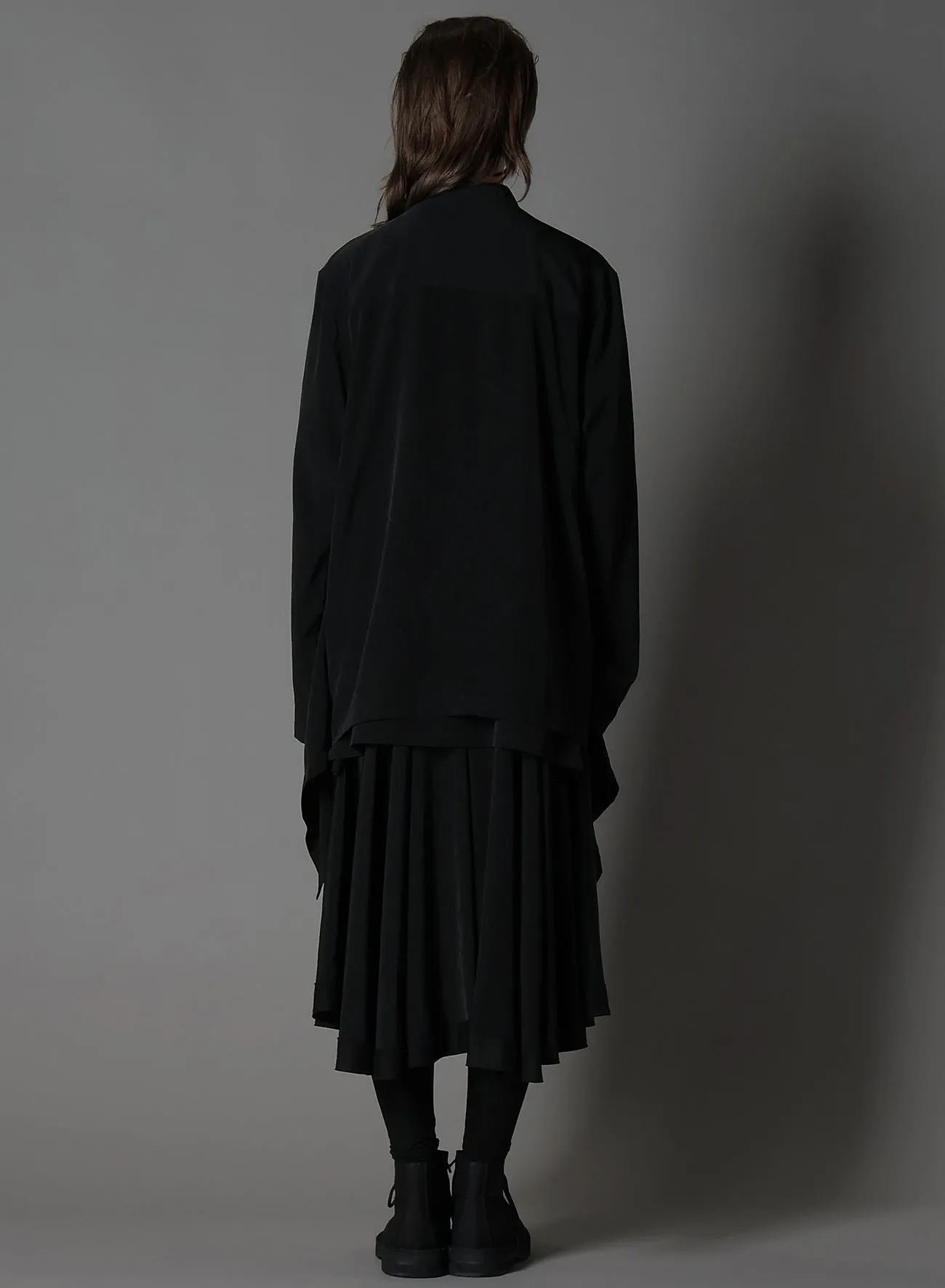 SILICON JERSEY+ CREPE DE CHINE FRONT DOUBLE FLOUNCE T-SHIRT sold by Yohji Yamamoto product image thumbnail 5