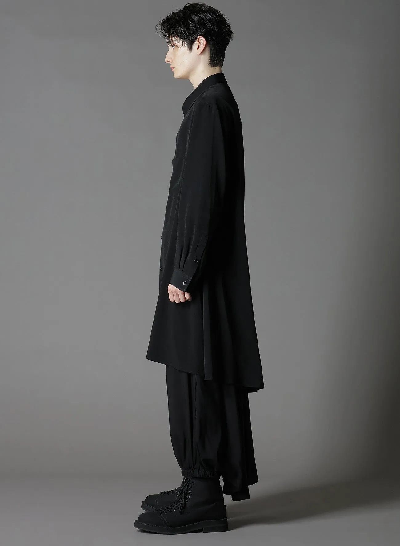 CREPE DE CHINE STANDARD ASYMMETRICAL FLARES SHIRT sold by Yohji Yamamoto product image thumbnail 4