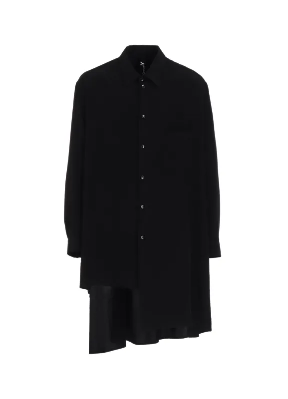 CREPE DE CHINE STANDARD ASYMMETRICAL FLARES SHIRT sold by Yohji Yamamoto