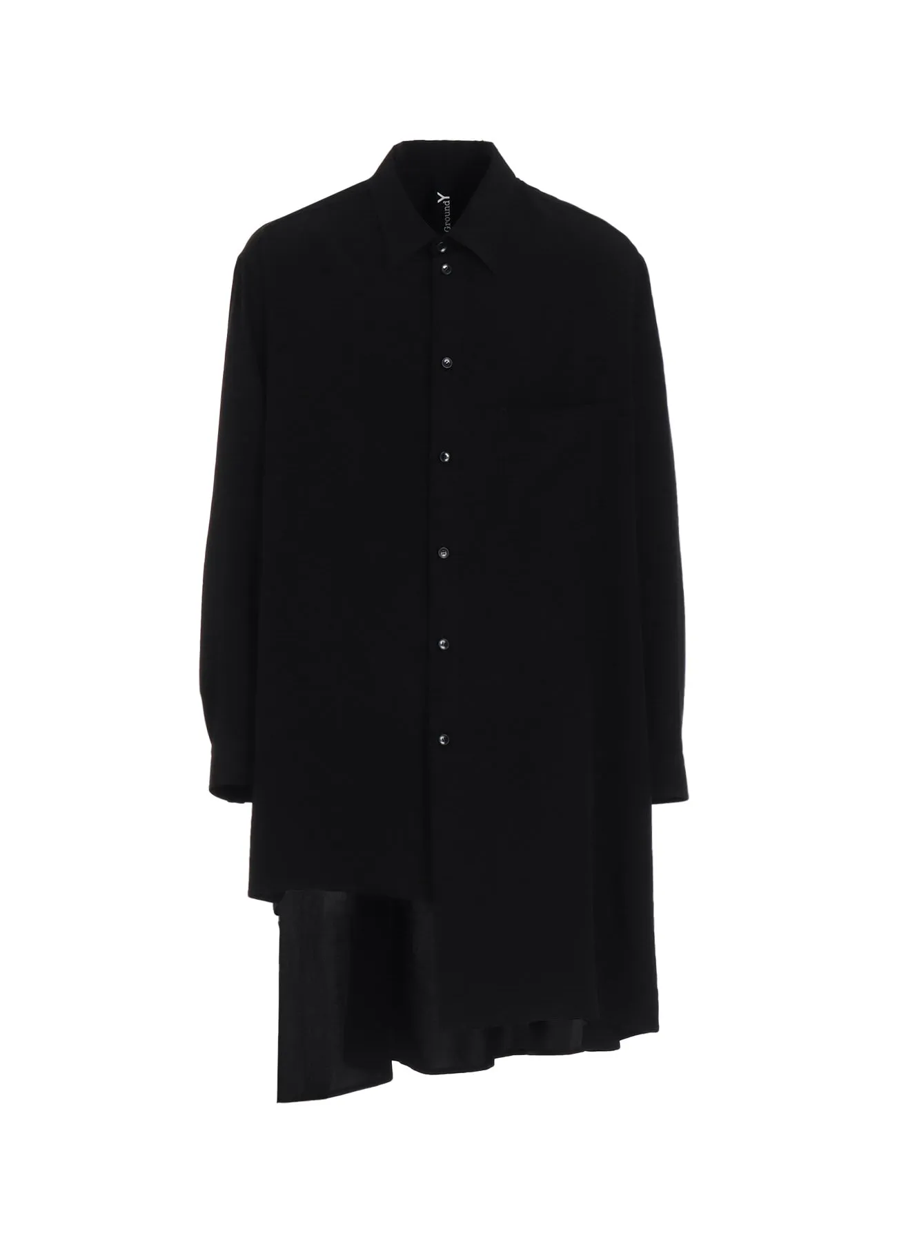 CREPE DE CHINE STANDARD ASYMMETRICAL FLARES SHIRT sold by Yohji Yamamoto