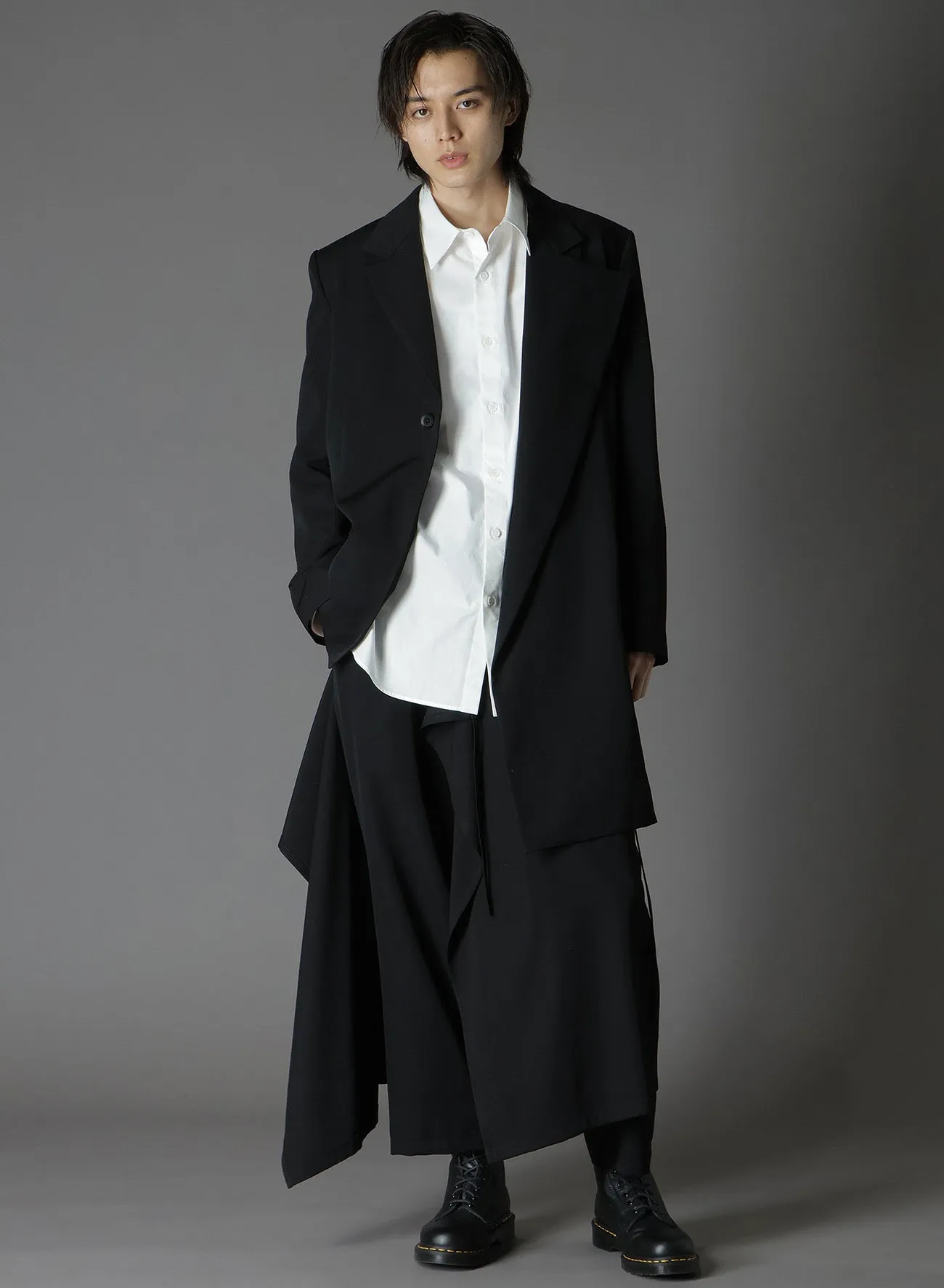 WOOL GABARDINE BOUND SKIRT PANTS sold by Yohji Yamamoto product image thumbnail 3