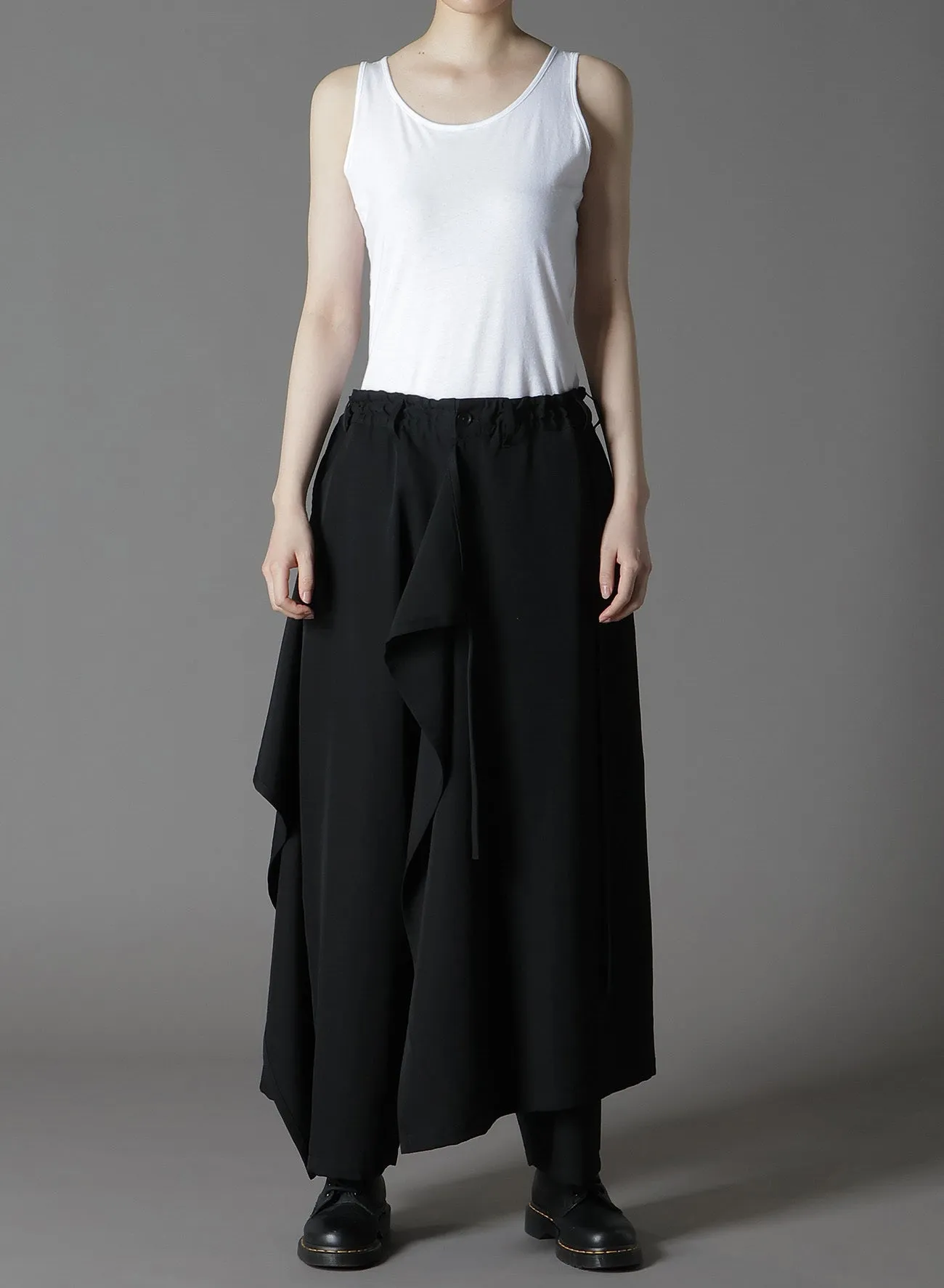 WOOL GABARDINE BOUND SKIRT PANTS sold by Yohji Yamamoto product image thumbnail 4