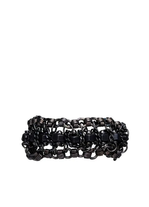 METAL/BRASS/CODE BOLTER BRACELET sold by Yohji Yamamoto