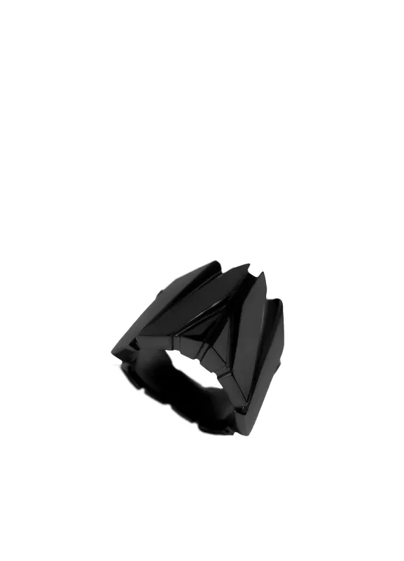 SV/BK RUTHENIUM STRUCED RING BK sold by Yohji Yamamoto