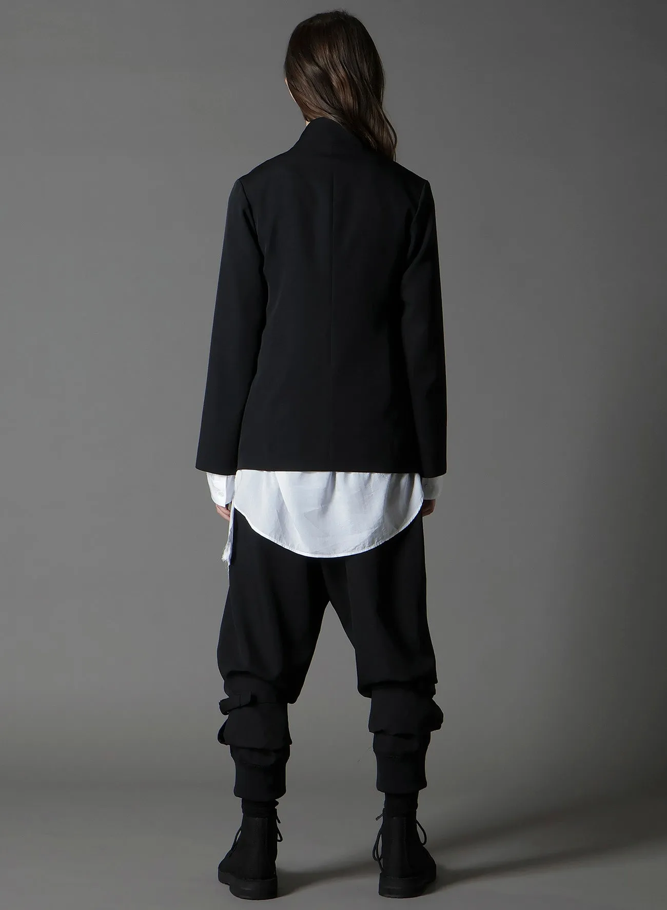 WOOL GABARDINE LADY STAND COLLAR JACKET sold by Yohji Yamamoto product image thumbnail 4