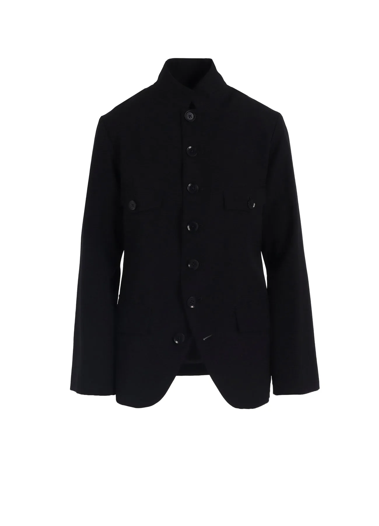 WOOL GABARDINE LADY STAND COLLAR JACKET sold by Yohji Yamamoto