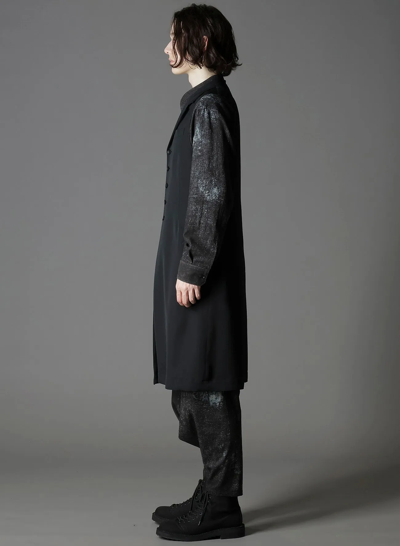 WOOL GABARDINE SINGLE LONG VEST sold by Yohji Yamamoto product image thumbnail 3