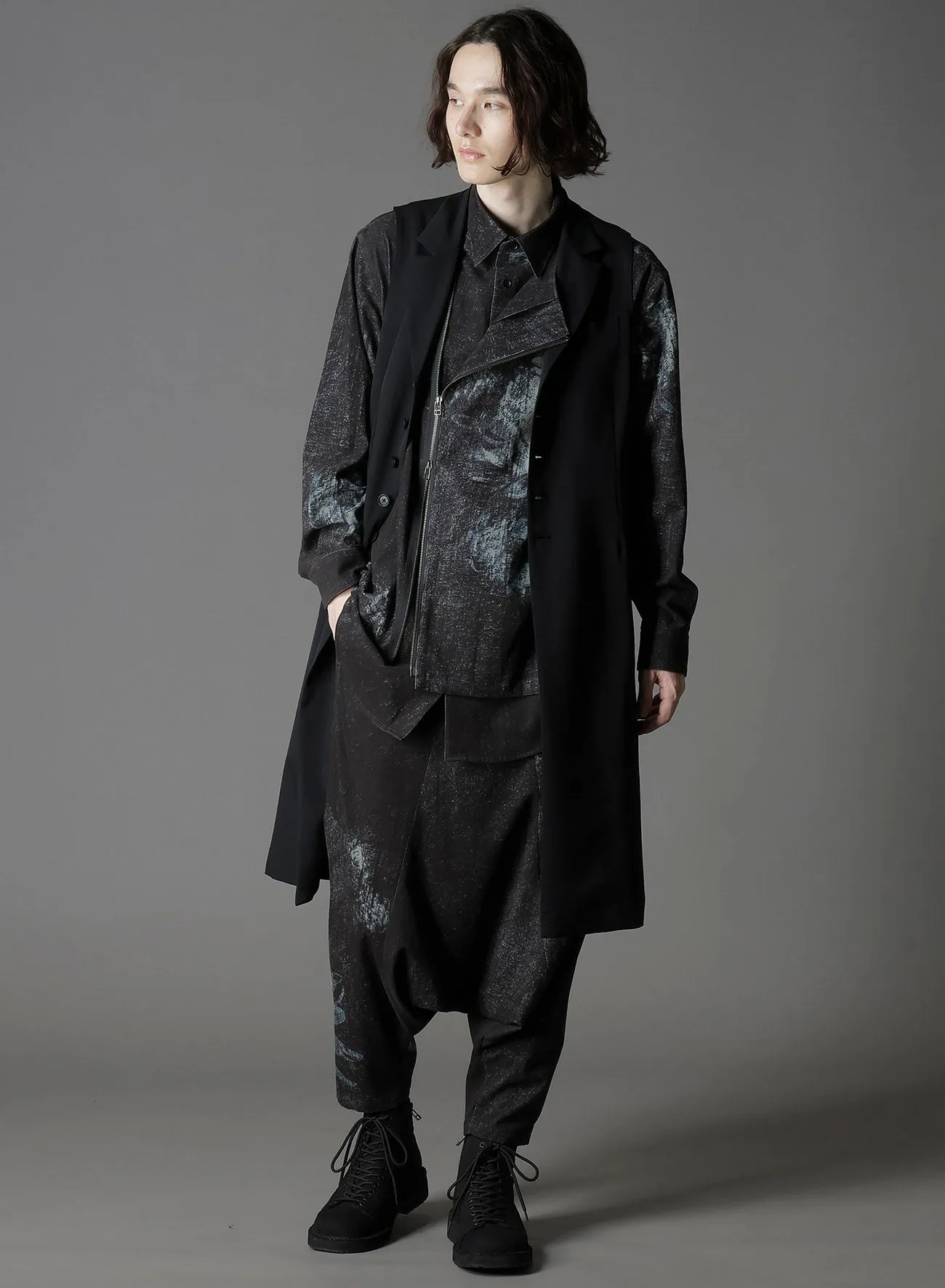 WOOL GABARDINE SINGLE LONG VEST sold by Yohji Yamamoto product image thumbnail 2
