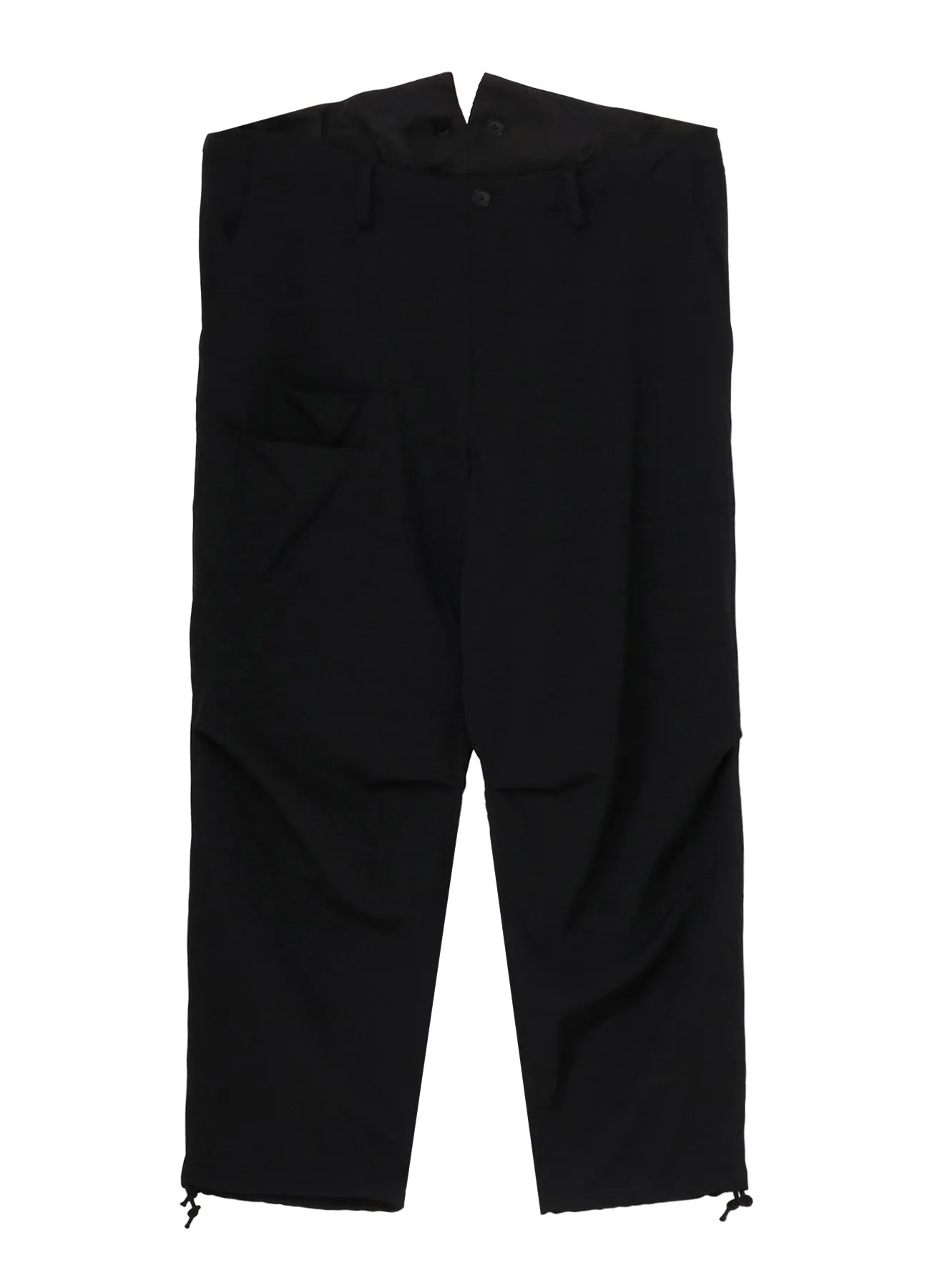WOOL GABARDINE SUSPENDER PANTS W KNEE PAD sold by Yohji Yamamoto product image thumbnail 3
