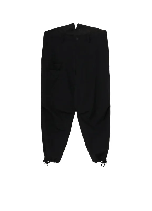 WOOL GABARDINE SUSPENDER PANTS W KNEE PAD sold by Yohji Yamamoto