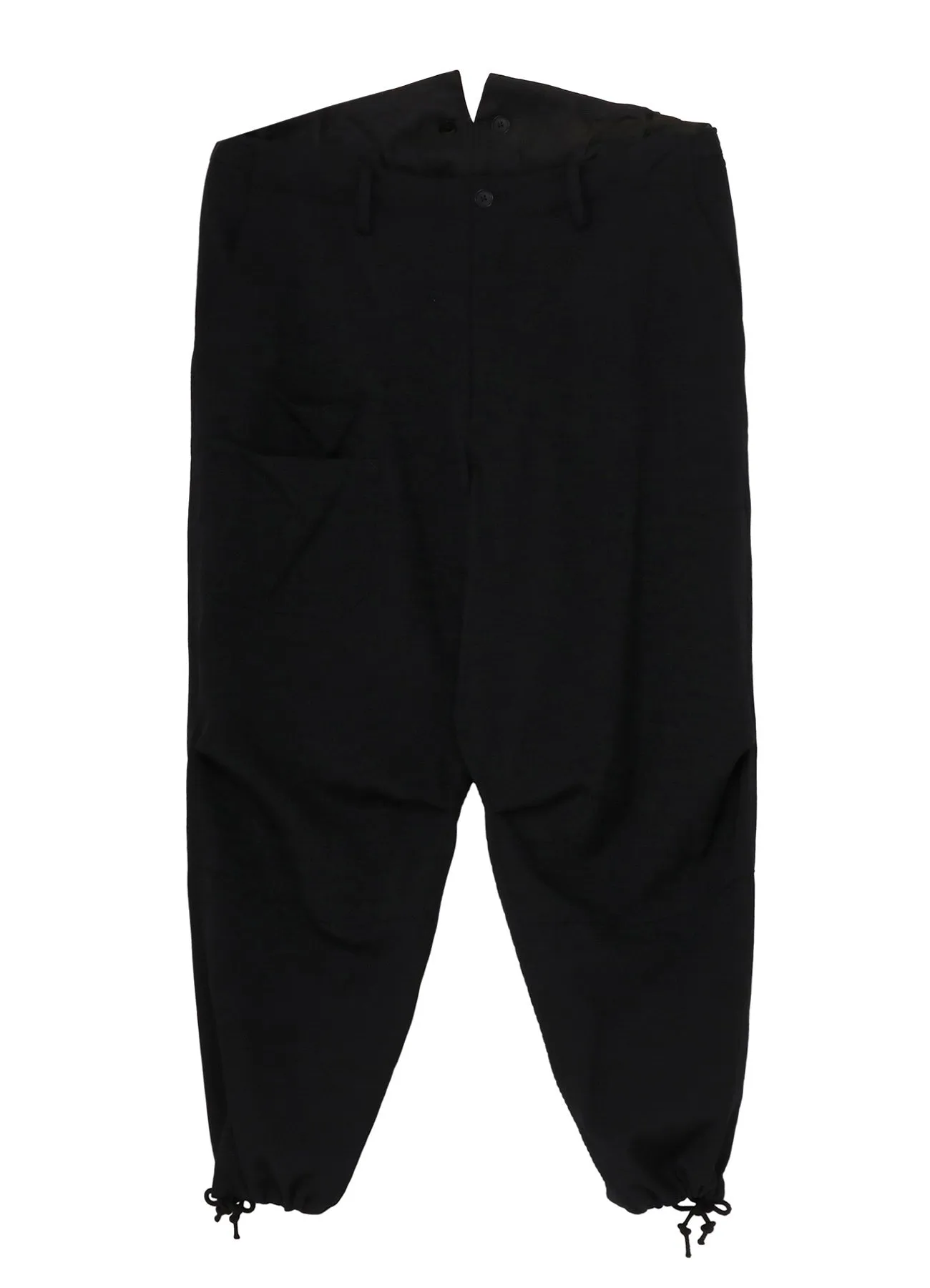 WOOL GABARDINE SUSPENDER PANTS W KNEE PAD sold by Yohji Yamamoto product image thumbnail 2