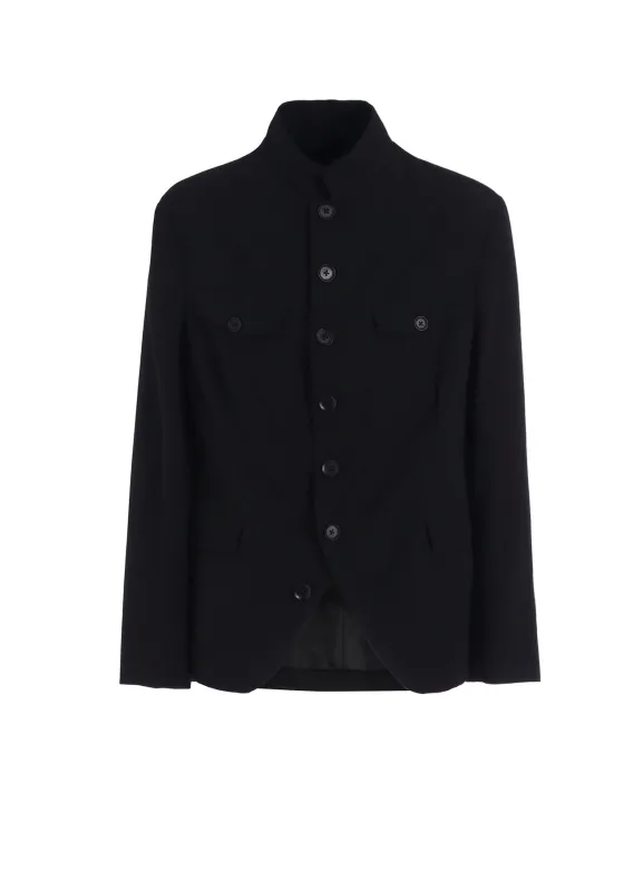 WOOL GABARDINE MEN STAND COLLAR JACKET sold by Yohji Yamamoto