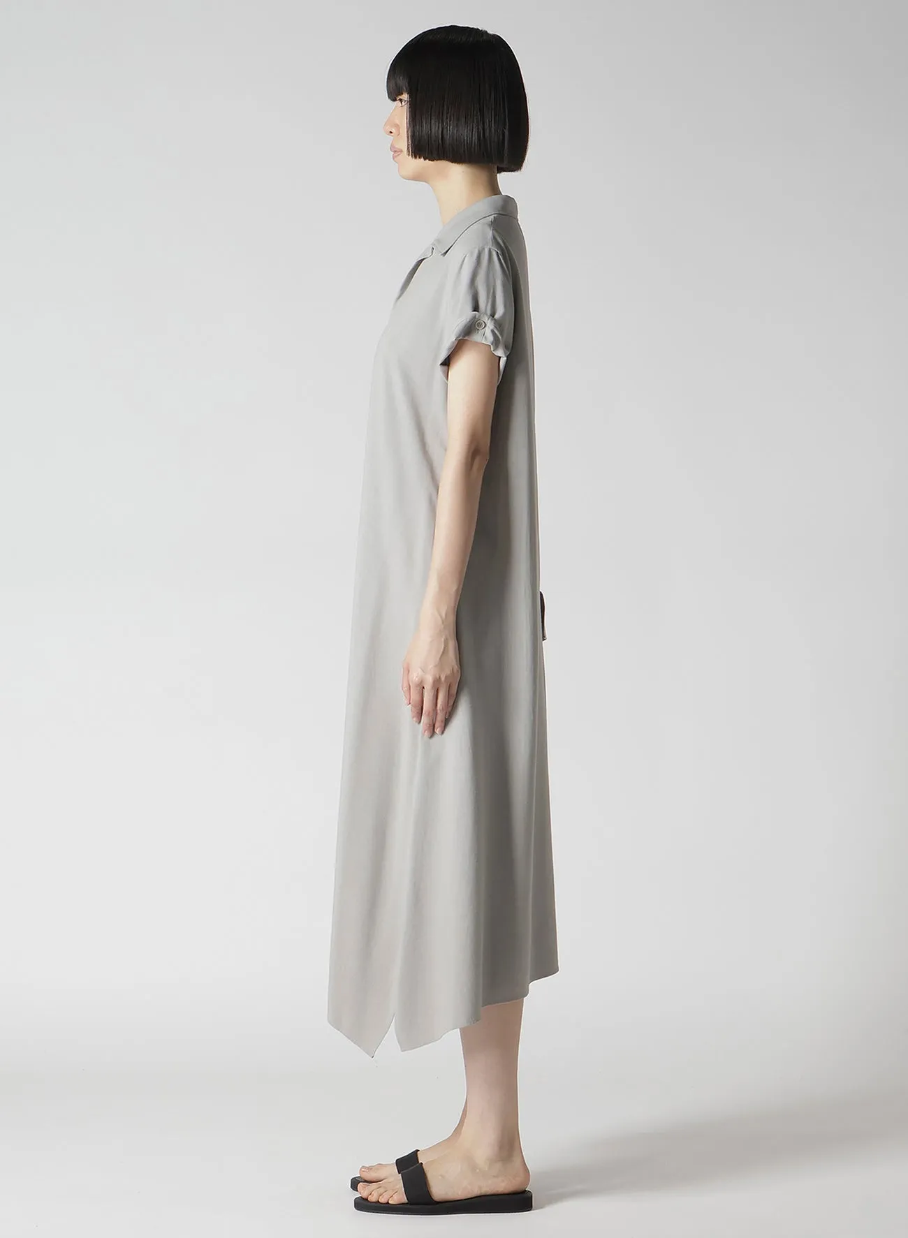Ry SEETING CLOTH R DRAPED SHIRT DRESS sold by Yohji Yamamoto product image thumbnail 4