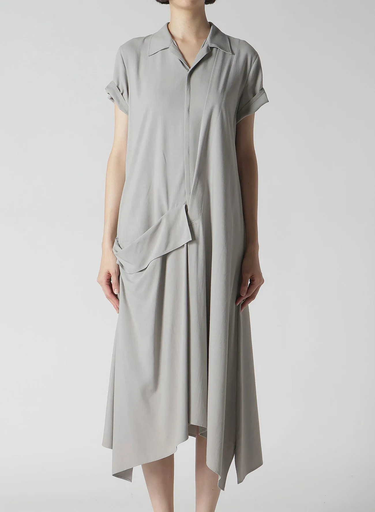 Ry SEETING CLOTH R DRAPED SHIRT DRESS sold by Yohji Yamamoto product image thumbnail 2