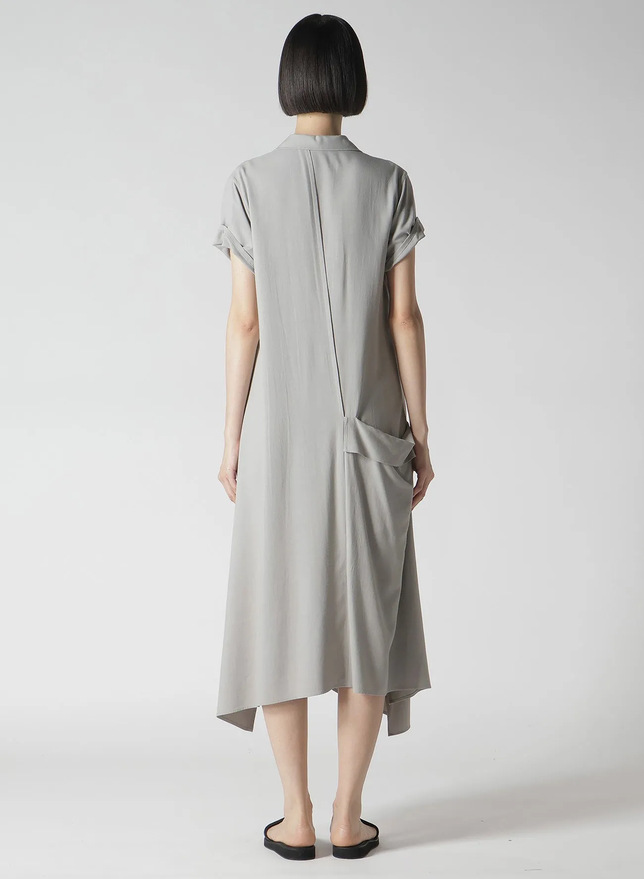 Ry SEETING CLOTH R DRAPED SHIRT DRESS sold by Yohji Yamamoto product image thumbnail 5