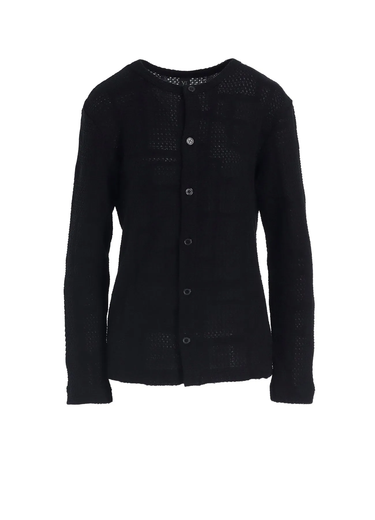 GEOMETRIC SHEER JQ ROUND NECK LONG CARDIGAN sold by Yohji Yamamoto