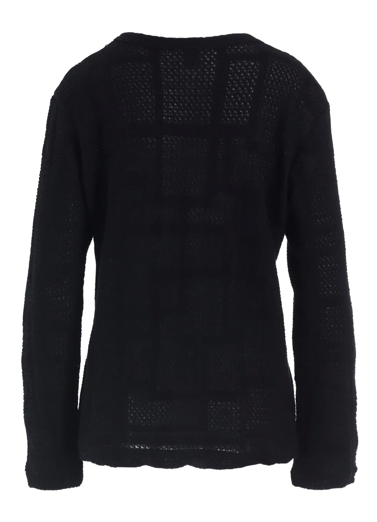 GEOMETRIC SHEER JQ ROUND NECK LONG CARDIGAN sold by Yohji Yamamoto product image thumbnail 3
