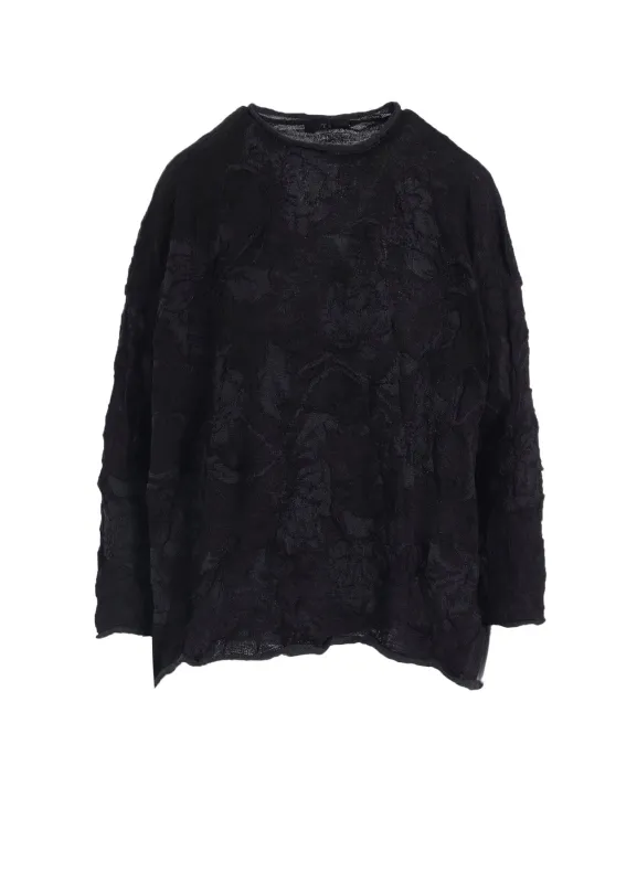 BIG FLOWER WRINKLED BIG KNIT PULLOVER sold by Yohji Yamamoto