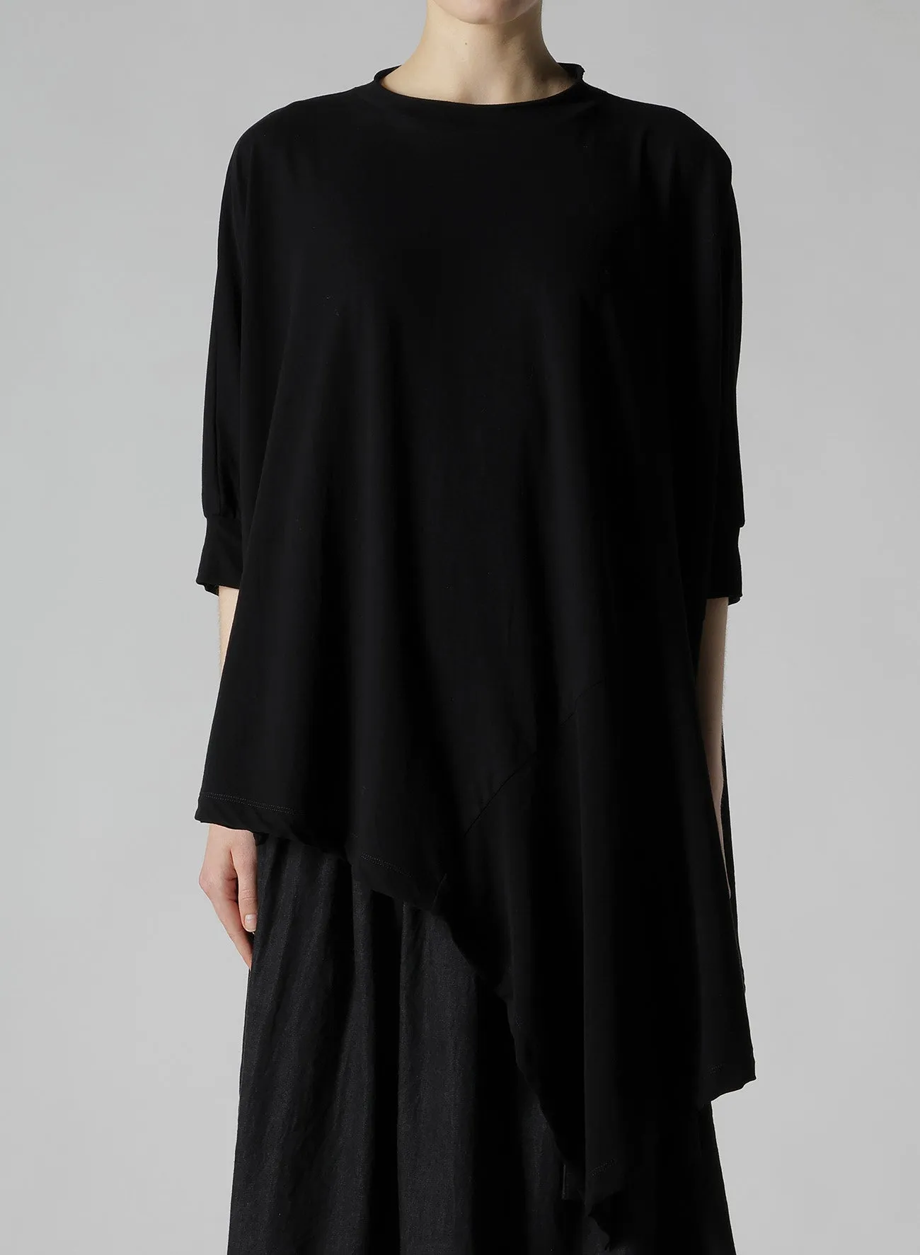 HARD-TWISTED JERSEY ASYMMETRIC DOLMAN T sold by Yohji Yamamoto product image thumbnail 4