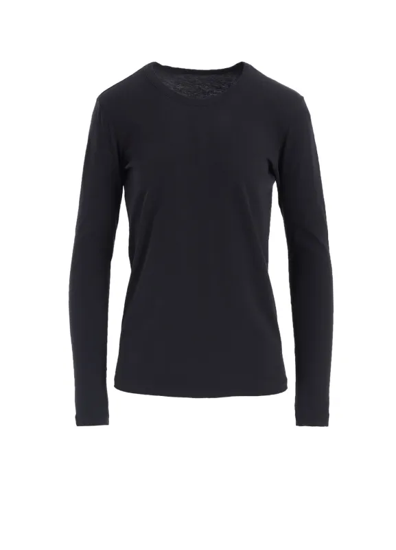 HARD-TWISTED JERSEY ROUND NECK LONG SLEEVE T sold by Yohji Yamamoto