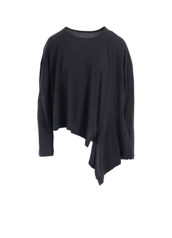 HARD-TWISTED JERSEY ASYMMETRIC ROUND NECK T sold by Yohji Yamamoto