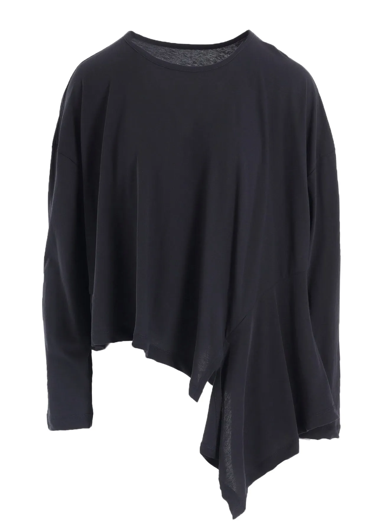 HARD-TWISTED JERSEY ASYMMETRIC ROUND NECK T sold by Yohji Yamamoto product image thumbnail 2