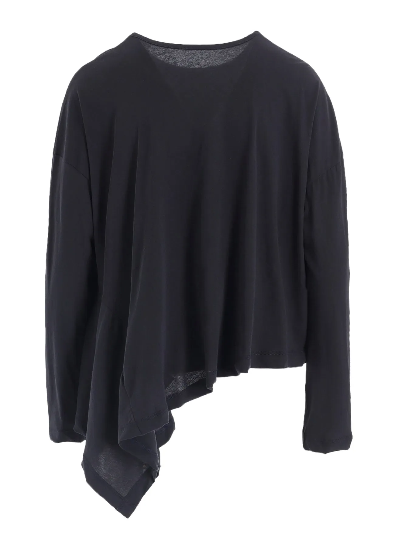 HARD-TWISTED JERSEY ASYMMETRIC ROUND NECK T sold by Yohji Yamamoto product image thumbnail 4