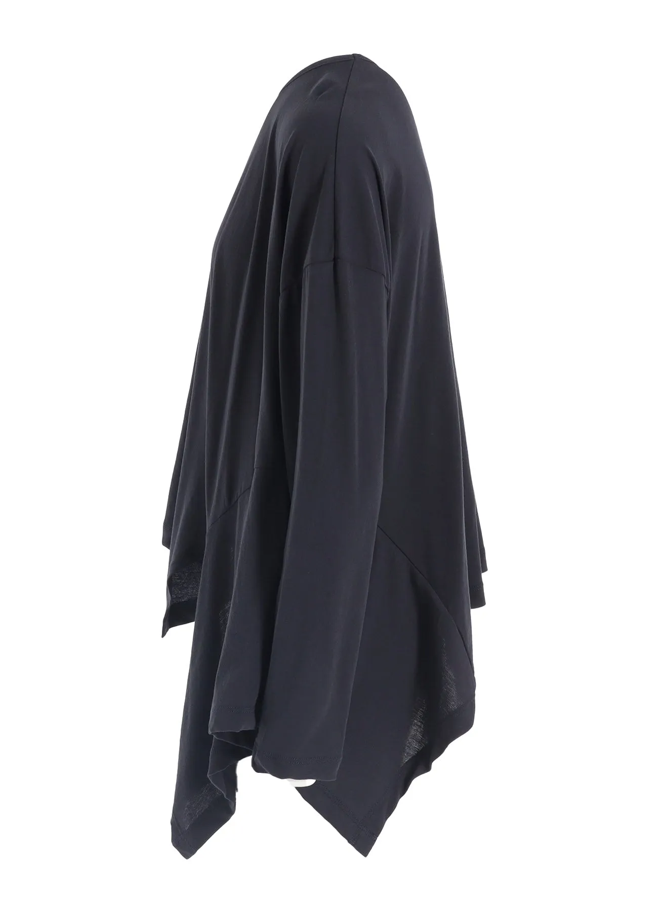 HARD-TWISTED JERSEY ASYMMETRIC ROUND NECK T sold by Yohji Yamamoto product image thumbnail 3