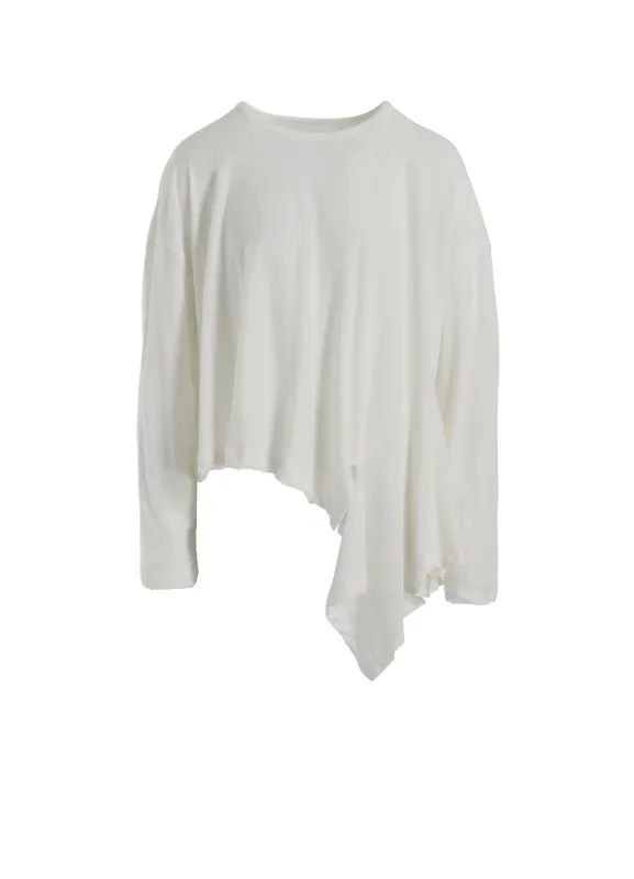 HARD-TWISTED JERSEY ASYMMETRIC ROUND NECK T sold by Yohji Yamamoto