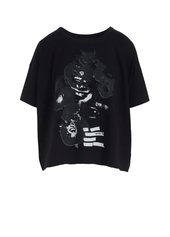 FLOWER PRINT HALF SLEEVE T made by Yohji Yamamoto