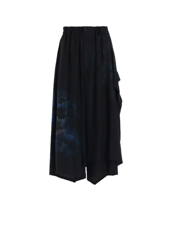 FLOWER/LACE-PREINT DUNGAREE TWILL PANTS made by Yohji Yamamoto