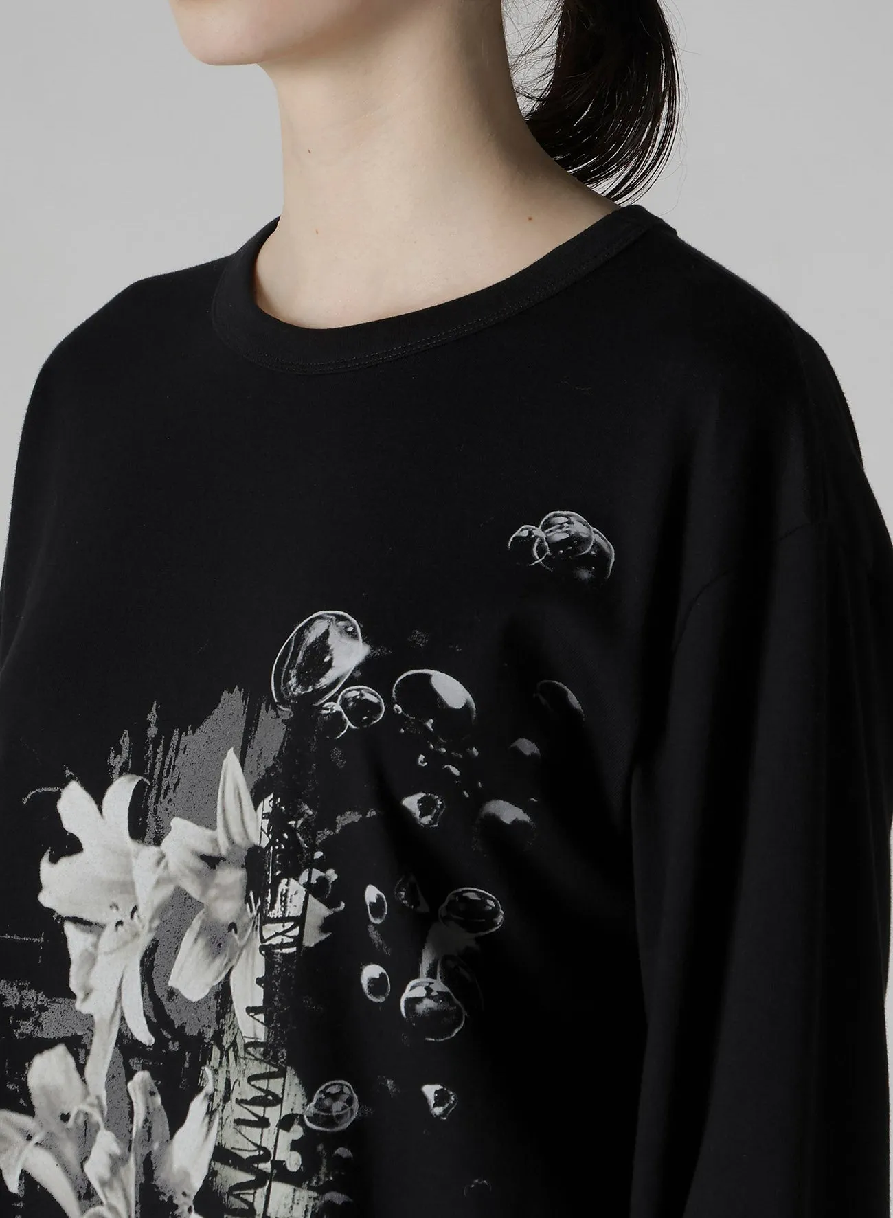 FLOWER PRINT LONG SLEEVE T sold by Yohji Yamamoto product image thumbnail 5