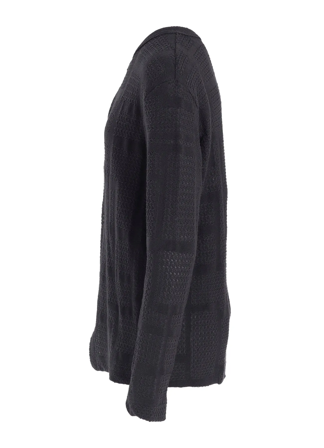 GEOMETRIC SHEER JQ ROUND NECK LONG CARDIGAN sold by Yohji Yamamoto product image thumbnail 3