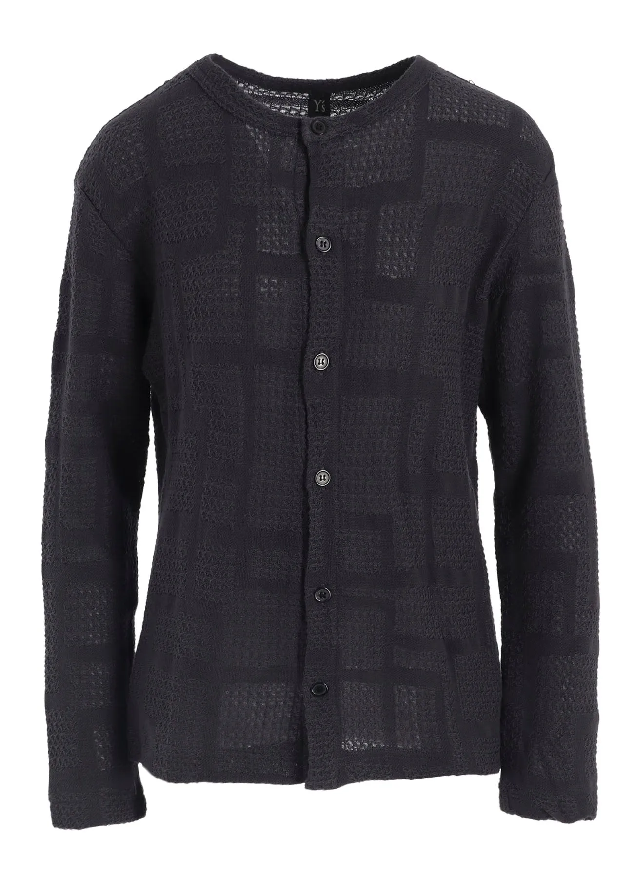 GEOMETRIC SHEER JQ ROUND NECK LONG CARDIGAN sold by Yohji Yamamoto product image thumbnail 2