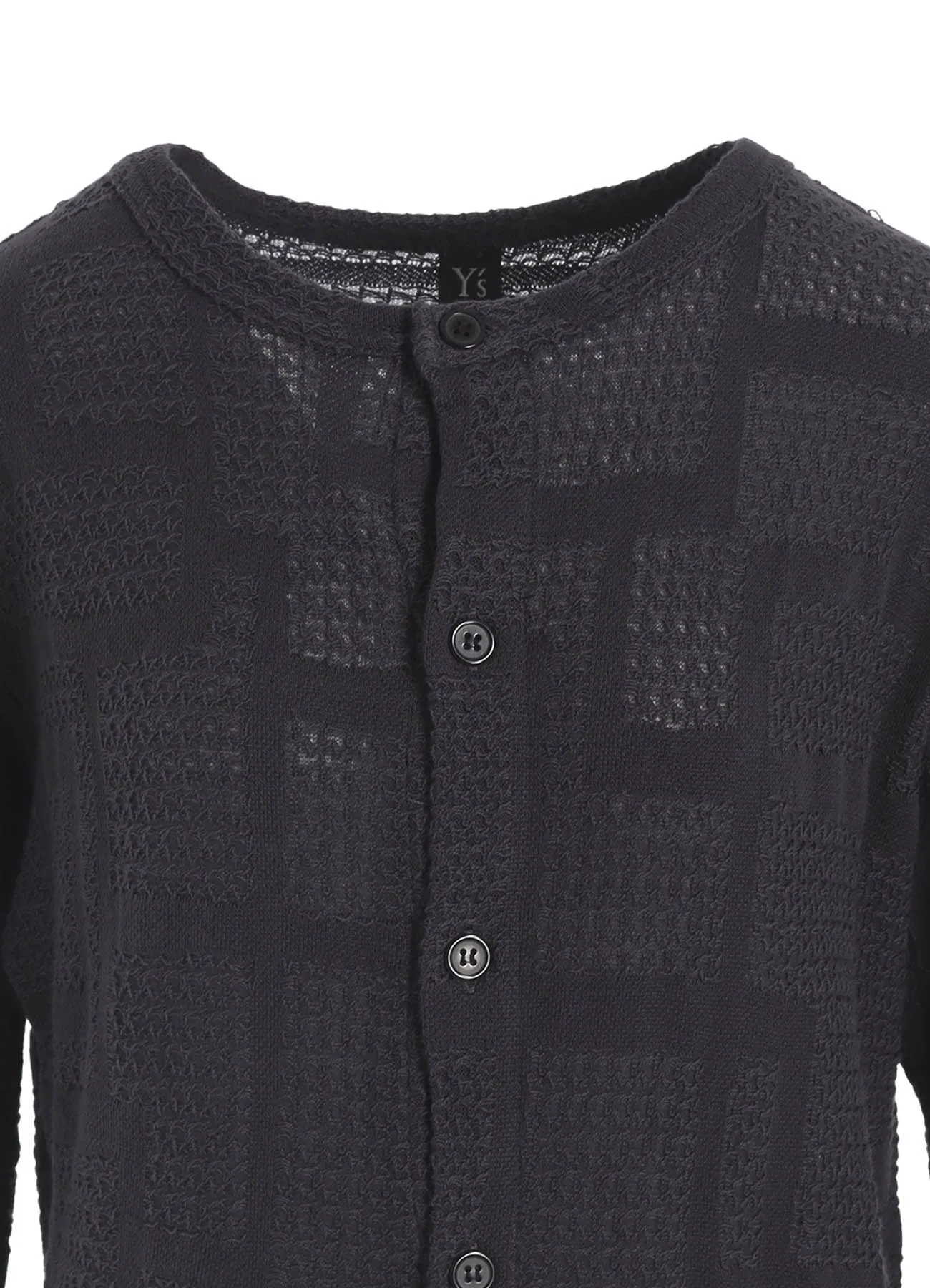 GEOMETRIC SHEER JQ ROUND NECK LONG CARDIGAN sold by Yohji Yamamoto product image thumbnail 5