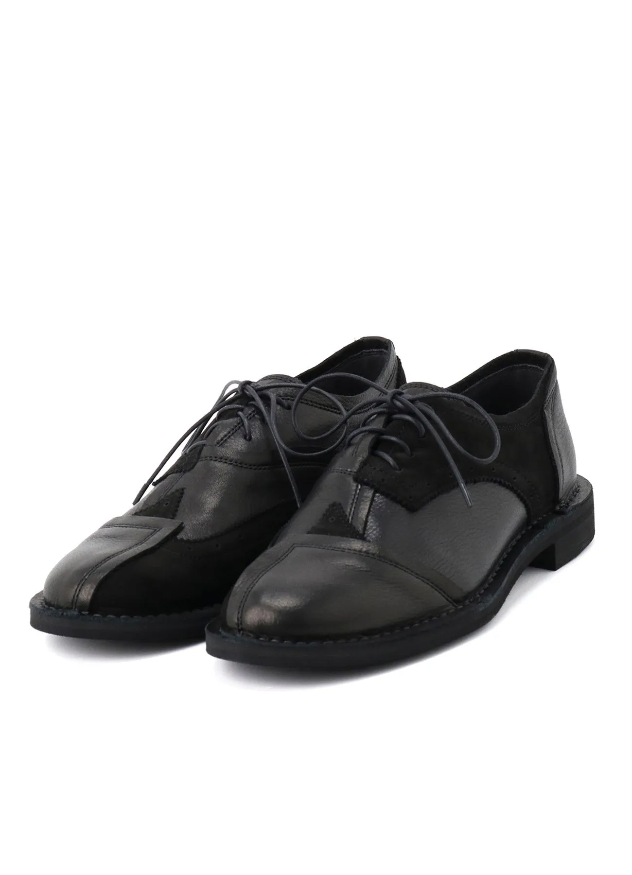 RAW-EDGE LEATHER DERBY SHOES sold by Yohji Yamamoto
