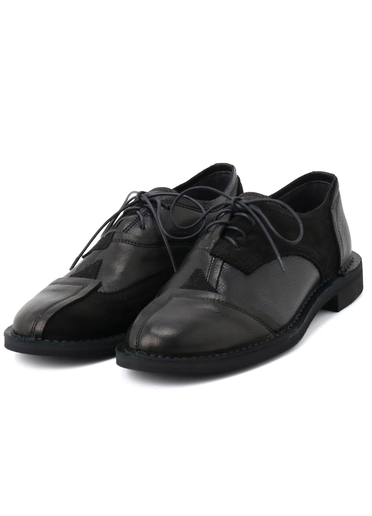 RAW-EDGE LEATHER DERBY SHOES sold by Yohji Yamamoto product image thumbnail 2