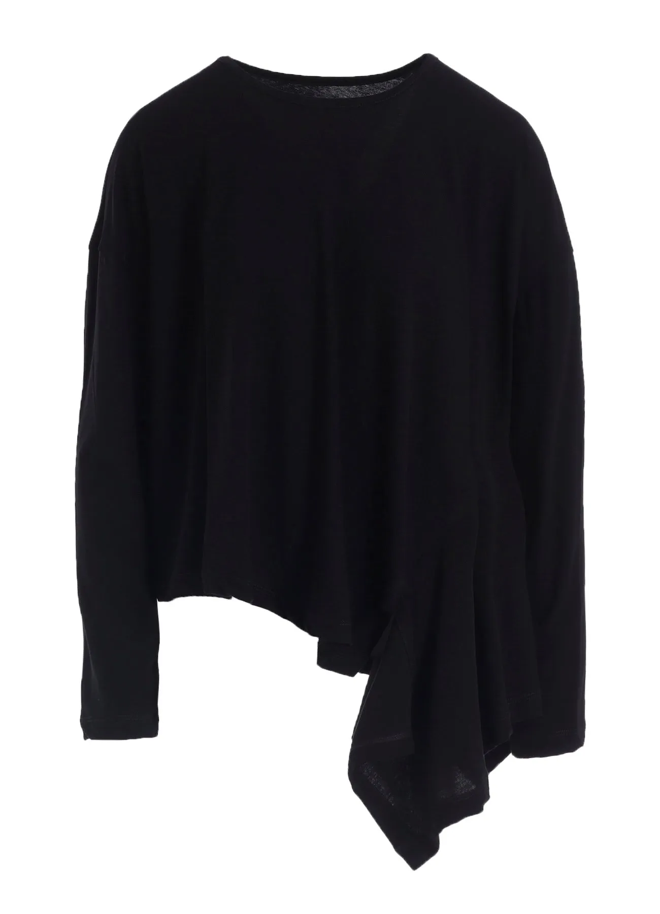 HARD-TWISTED JERSEY ASYMMETRIC ROUND NECK T sold by Yohji Yamamoto product image thumbnail 2