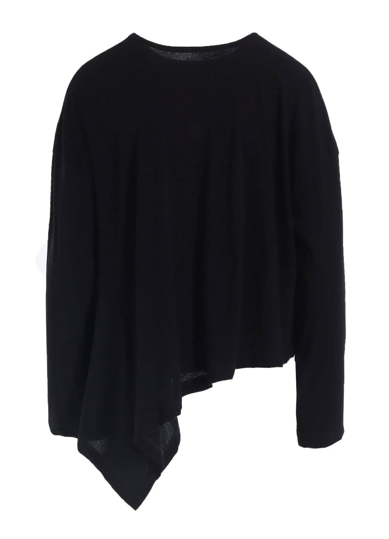 HARD-TWISTED JERSEY ASYMMETRIC ROUND NECK T sold by Yohji Yamamoto product image thumbnail 4