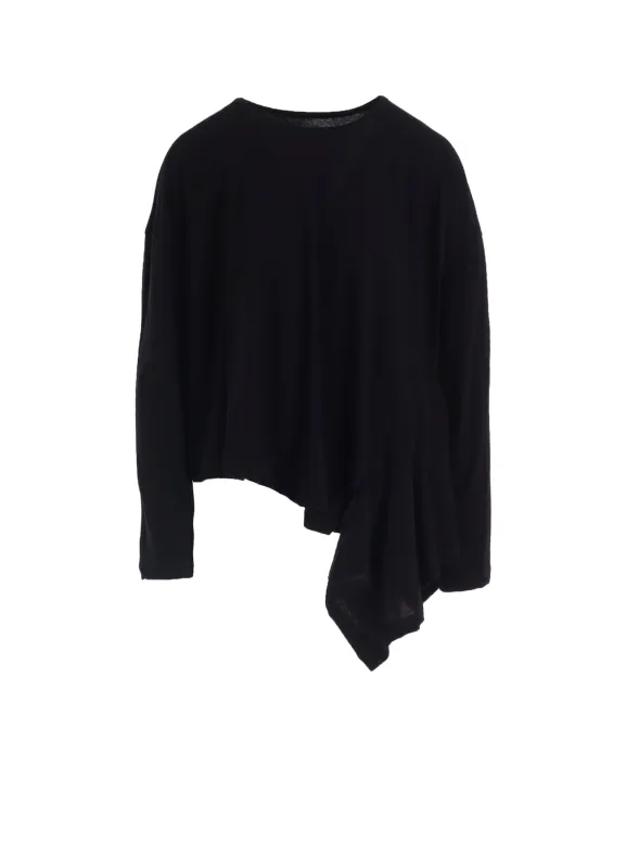 HARD-TWISTED JERSEY ASYMMETRIC ROUND NECK T sold by Yohji Yamamoto