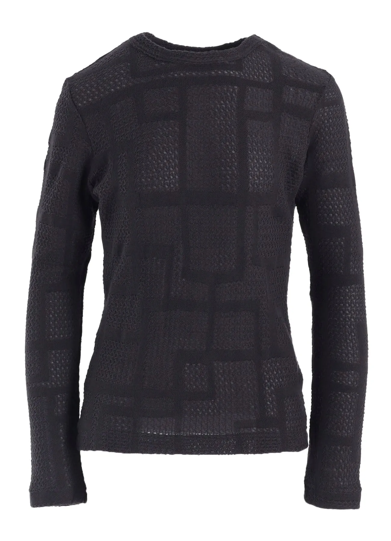GEOMETRIC SHEER JQ ROUND NECK LONG SLEEVE T sold by Yohji Yamamoto product image thumbnail 2