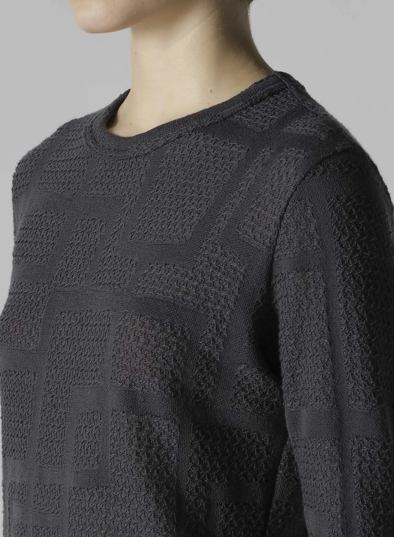 GEOMETRIC SHEER JQ ROUND NECK LONG SLEEVE T sold by Yohji Yamamoto product image thumbnail 5