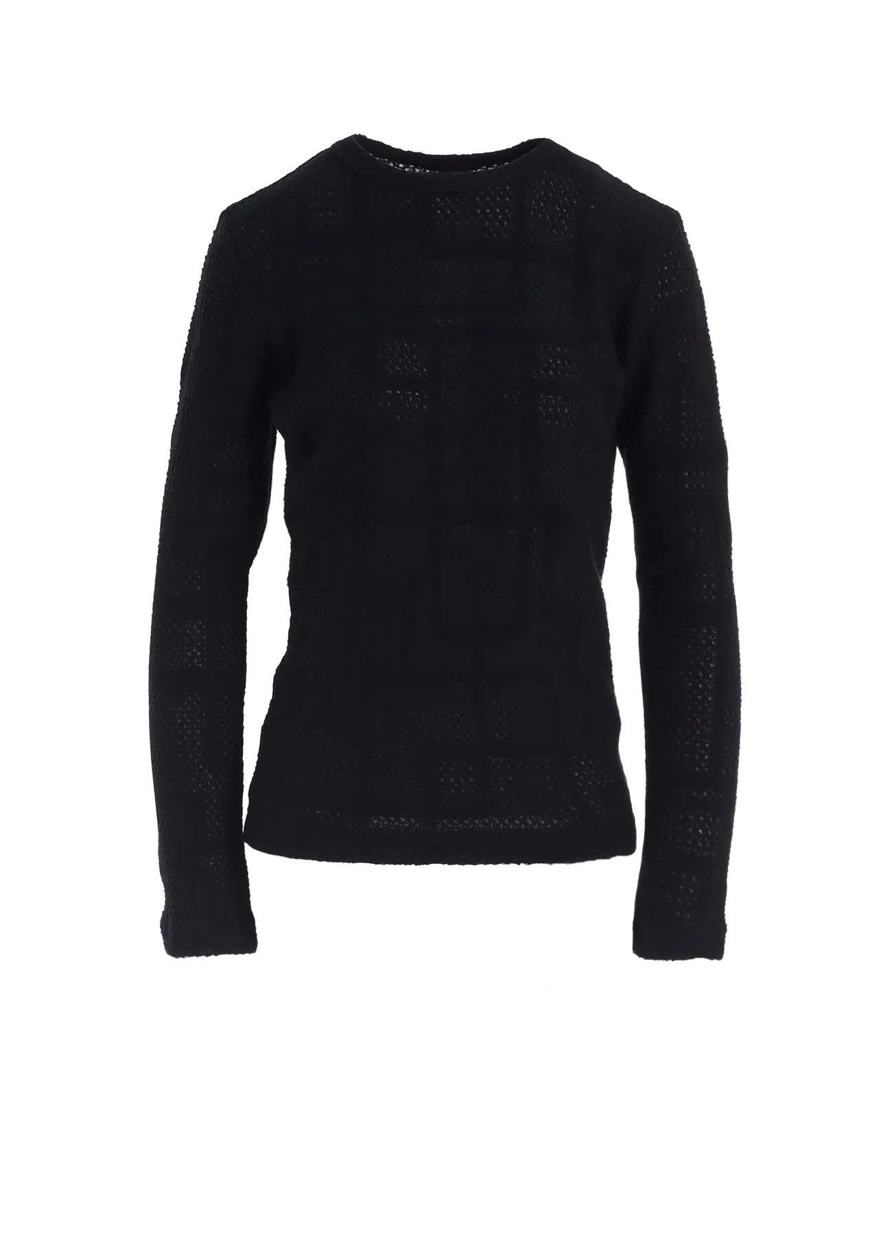 GEOMETRIC SHEER JQ ROUND NECK LONG SLEEVE T sold by Yohji Yamamoto