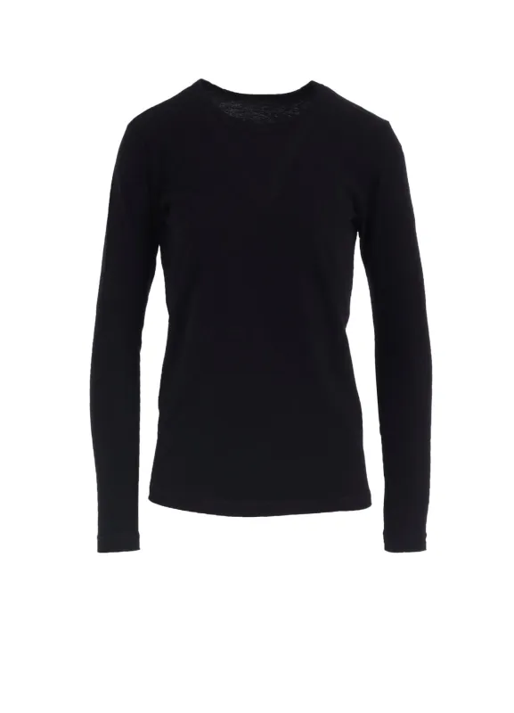 HARD-TWISTED JERSEY ROUND NECK LONG SLEEVE T sold by Yohji Yamamoto